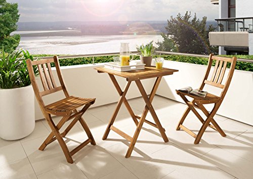 SAM Klappstuhl Silla de jardín Plegable para balcón y terraza, Madera de Acacia, marrón, Gartenstuhl Blossom