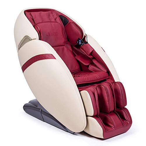 SAMADHI® Sillón de Masaje 2D+ Rojo (Nuevo Modelo 2021) - Tecnología Gravedad “Cero” y Espacio “Cero” - 6 Modos de Masaje Profesional - Generador de Iones de oxígeno - Sonido 3D Bluetooth - USB