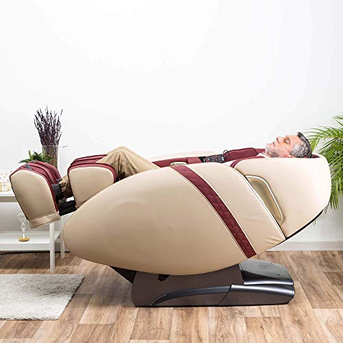 SAMADHI® Sillón de Masaje 2D+ Rojo (Nuevo Modelo 2021) - Tecnología Gravedad “Cero” y Espacio “Cero” - 6 Modos de Masaje Profesional - Generador de Iones de oxígeno - Sonido 3D Bluetooth - USB