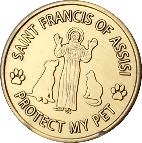 San Francisco de Asís proteger mi mascota patrón medallón bronce huellas Token