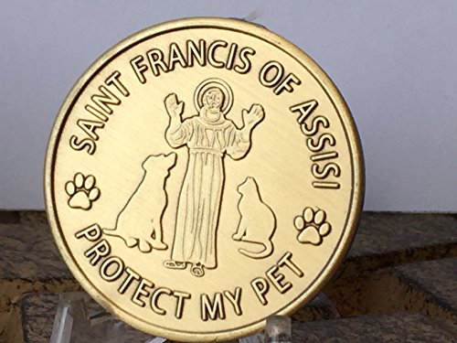 San Francisco de Asís proteger mi mascota patrón medallón bronce huellas Token