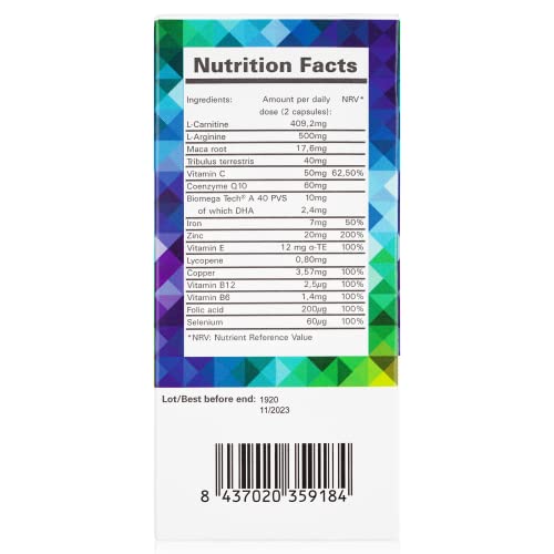 SANA LOVE® -TANTUM - Naturalmente mejor espermatogénesis. Vegano, vegetariano, sin gluten, sin conservantes, sin aromas adicionales, sin frutos secos, no modificado genéticamente,Pack(1x60 cápsulas)