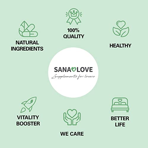 SANA LOVE® -TANTUM - Naturalmente mejor espermatogénesis. Vegano, vegetariano, sin gluten, sin conservantes, sin aromas adicionales, sin frutos secos, no modificado genéticamente,Pack(1x60 cápsulas)