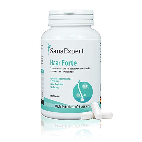 SanaExpert Haar Forte Pack X6 | VITAMINAS PARA EL CRECIMIENTO Y LA SALUD DEL PELO | con Biotina, Zinc, Mijo Perlado y Selenio (1080 Comprimidos (6)