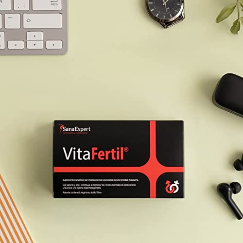 SanaExpert VitaFertil | SUPLEMENTO NATURAL PARA LA FERTILIDAD MASCULINA | con L-arginina, Zinc, Vitamina C (60 cápsulas).