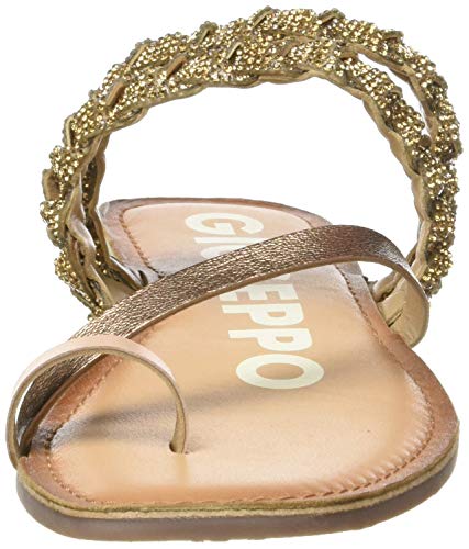 SANDALIAS BRONCE CON TIRAS DE STRASS PARA MUJER WABENO