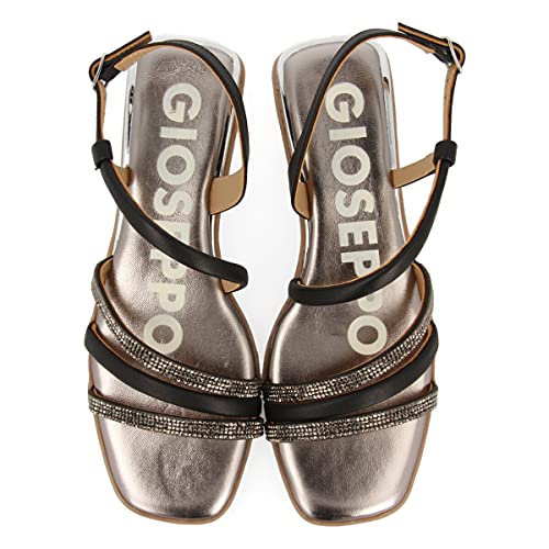 SANDALIAS CON CUÑA DE TIRAS FINAS NEGRAS PARA MUJER KNAPP