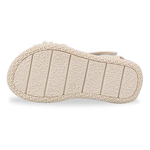 Sandalias con Punta Abierta para Niñas Pequeñas Niño Infantiles Zapatos de Vestir Calzado Verano para 1-6 Años (Beige, EU 22)