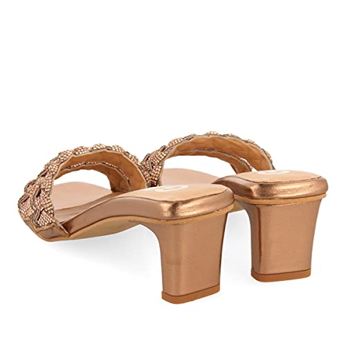 SANDALIAS DE TACÓN EN PIEL BRONCE PARA MUJER STETTIN
