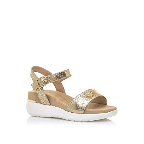 Sandalias Mujer MARIAMARE | Sandalias 68091 | MARIAMARE Mujer | Sandalias Tira de Tobillo | Cierre con Hebilla | 49102 | Oro | 38