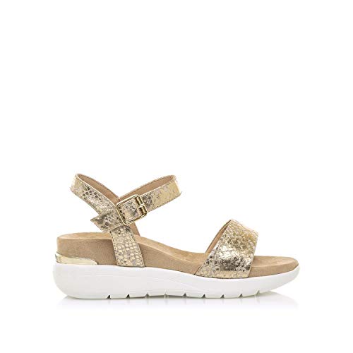 Sandalias Mujer MARIAMARE | Sandalias 68091 | MARIAMARE Mujer | Sandalias Tira de Tobillo | Cierre con Hebilla | 49102 | Oro | 38