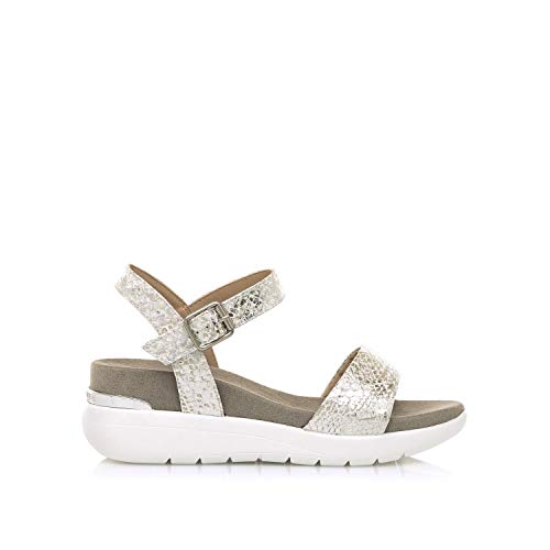 Sandalias Mujer MARIAMARE | Sandalias 68091 | MARIAMARE Mujer | Sandalias Tira de Tobillo | Cierre con Hebilla | 49103 | Plata | 39