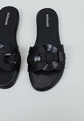 Sandalias Mujer MARIAMARE | Sandalias 68096 | MARIAMARE Mujer | Sandalias Plano | sin Cierre-Abiertos | 49122 | Negro | 39