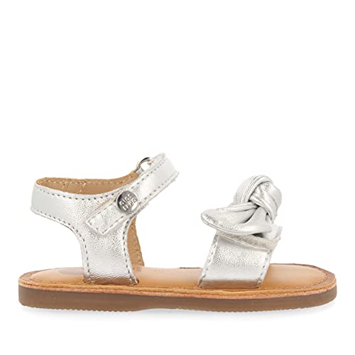 SANDALIAS PLATEADAS DE PALA CON LAZO PARA NIÑA ELNE