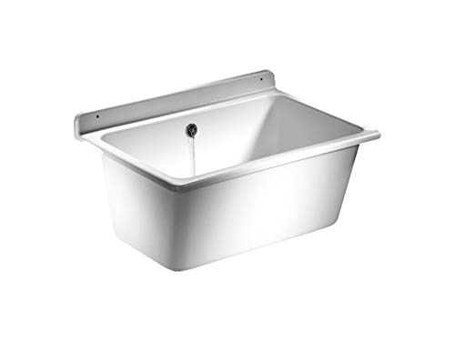SANIT Lavabo con rebosadero, incluye kit de fijación, lavabo de plástico de 35 l, color blanco, referencia 60.003.01..0099
