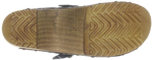 Sanita Kristel | Zuecos Abiertos | Producto Artesanal Original para Mujer | Zuecos de Piel con Suela de Madera | Marrón Oscuro | 36 EU