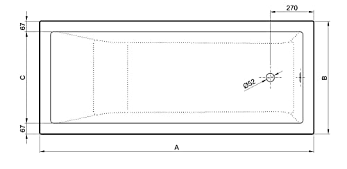 SANITANA CUBIC Bañera Rectangular - Medida: 80X180 CMS