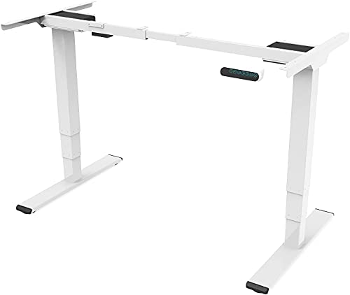 SANODESK EQ5 Escritorio Eléctrico Soporte de Escritorio Ajustable en Altura, Mesa para Oficina en Casa, Marco de 3 Etapas con Motor (Blanco)