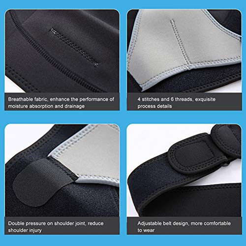 SANON Hombrera Ajustable Vendaje Deportivo Transpirable Ligero para Lesiones de Hombro Tendinitis Adulto Unisex