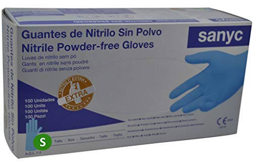 SANYC 8431026010032 NITRILO Azul T/P C/100, Estándar, S (Paquete de 100)