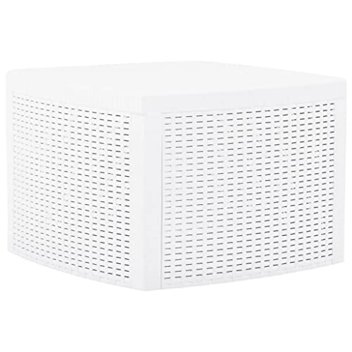 SATURNIA 8330145 Mesa Resina Auxiliar Simil Rattan Cofre 53x53x40 cm.