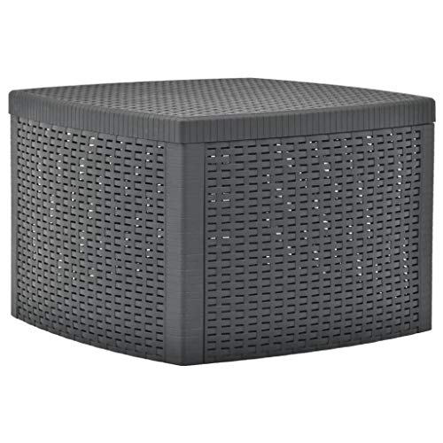 SATURNIA 8330145 Mesa Resina Auxiliar Simil Rattan Cofre 53x53x40 cm.
