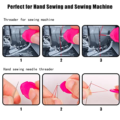 SAVITA Enhebrador de Agujas, Needle Threader 12 Enhebradores de Plástico 30 Agujas de Acero Inoxidable 2 Dedal 1 Abridor de Costura para Coser 1 Enhebrador de Cordón (Varios Colores)