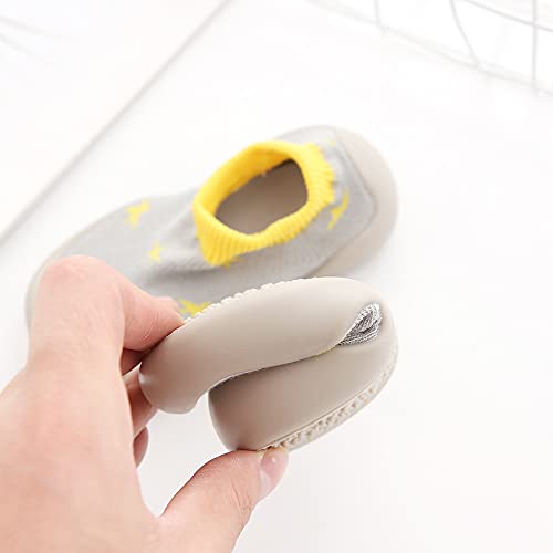 Scarpe da Passo per Bambini,Calzini antiscivolo per Bambini, Scarpa da Tennis Della Ragazza del Ragazzo (Blue Grid, Numeric_22)