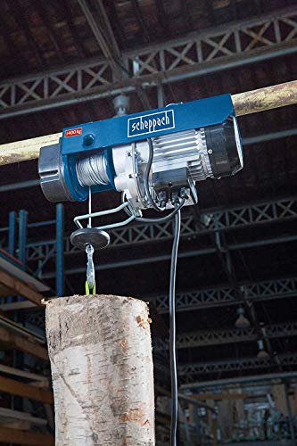 SCHEPPACH HRS400 Polipasto Eléctrico de Fácil Instalación 200 a 400Kg de Carga Máxima y 6 a 12m de Elevación máxima, 780W, Azul