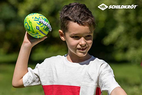 Schildkröt Funsports Mini Pelota de Fútbol Americano de Neopreno, Tamaño 2, 16 x 10 cm, Superficie Textil Antideslizante, Resistente al Agua Salada, Ideal para Manos Pequeñas, Amarillo, 970283