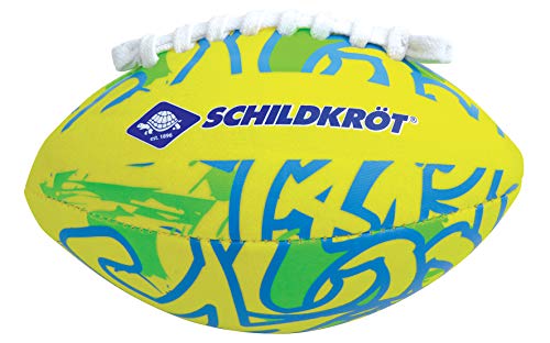 Schildkröt Funsports Mini Pelota de Fútbol Americano de Neopreno, Tamaño 2, 16 x 10 cm, Superficie Textil Antideslizante, Resistente al Agua Salada, Ideal para Manos Pequeñas, Amarillo, 970283