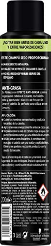 Schwarzkopf Gliss Champú seco anti-grasa, Negro - 200 ml- 24h de efecto anti-grasa, Cabello limpio al instante