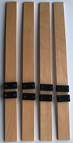 SCM Créations - Lote de 4 láminas (Longitud 660 mm, Ancho 53 mm, Grosor 8 mm, con Puntas para somier, Clic clac, bz