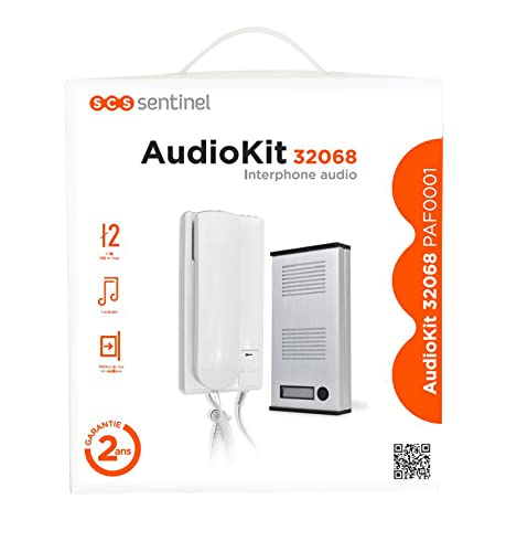 SCS Sentinel Audio Kit 32068, 2 Cables, blanco y gris