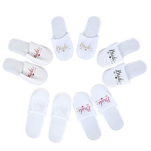 Sdfafrreg 5 Pares de Zapatillas Desechables, Zapatillas de Fiesta, para la Fiesta de Pijamas de la Fiesta de Bodas
