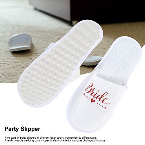 Sdfafrreg 5 Pares de Zapatillas Desechables, Zapatillas de Fiesta, para la Fiesta de Pijamas de la Fiesta de Bodas