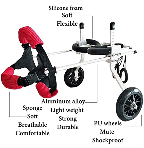 SDFGDFD Silla de Ruedas para Perros, Silla de Ruedas Ajustable Auxiliar para Perro para la Rehabilitación de Piernas Traseras Caminar para Mascotas Gato Perro Pequeño