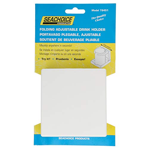 Seachoice 50-79451 Soporte Bebidas Ajustable y Plegable, Color Blanco