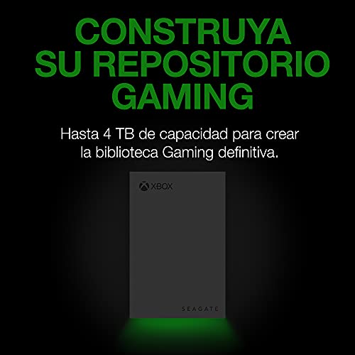 Seagate Game Drive for Xbox, 2 TB, Unidad de disco duro (HDD) externa portátil, USB 3.2 Gen 1, negra, certificación Xbox, LED RGB, con 3 años de servicios Rescue (STKX2000400)