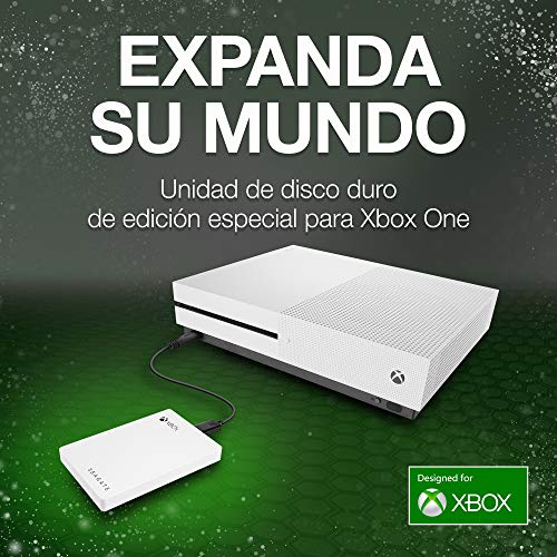 Seagate Game Drive para Xbox, 4 TB, Disco duro externo, HDD portátil, USB 3.0, Blanco, diseñado para Xbox One, 2 meses de suscripción a Xbox Game Pass, y 2 años de servicios Rescue (STEA4000407)