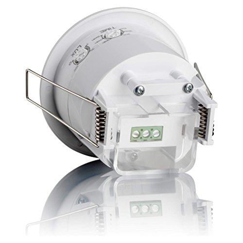 SEBSON® 4X Detector de Movimiento Empotrable, Interior, Montaje en Techo, programable, Sensor de Infrarrojos, Alcance 6m / 360°, LED Adecuado