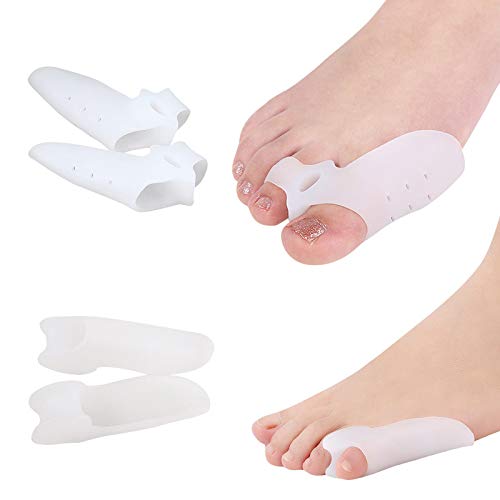 Separador de Dedo Pequeño Ortesis de Dedo Gordo Separador Gel Pinky Toe Corrector de Valgus Del Dedo Gordo para Dedos Superpuestos, Ampollas, Callosidades, Alivio Del Dolor En Los Pies—Blanca