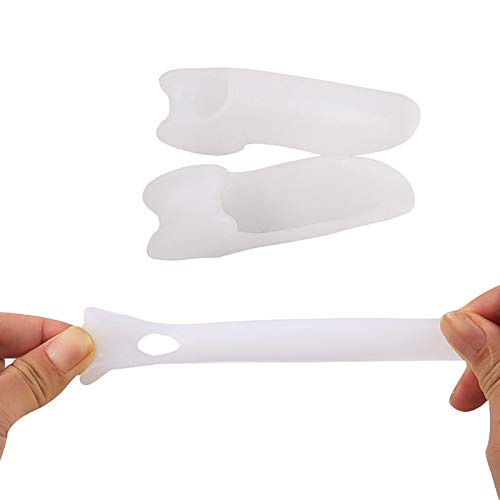 Separador de Dedo Pequeño Ortesis de Dedo Gordo Separador Gel Pinky Toe Corrector de Valgus Del Dedo Gordo para Dedos Superpuestos, Ampollas, Callosidades, Alivio Del Dolor En Los Pies—Blanca