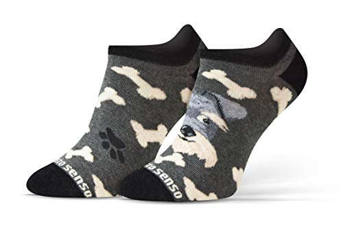 Sesto Senso Calcetines Cortos Divertidos Hombre Mujer 1-3 Pares Algodón Funny Socks perro vaca jirafa 35-38 3 Animales