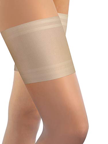Sesto Senso Sexy Muslo Bandas Elásticas Bandelettes Antirozaduras con Cuatro Tiras de Silicona Lisas Beige 55-60