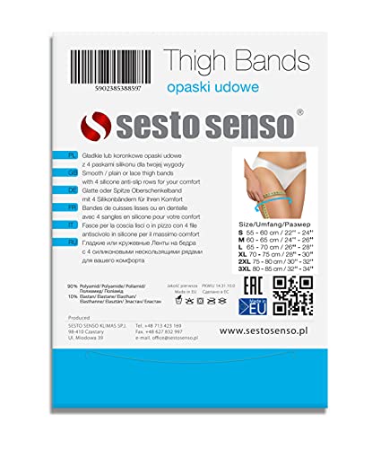 Sesto Senso Sexy Muslo Bandas Elásticas Bandelettes Antirozaduras con Cuatro Tiras de Silicona Lisas Beige 55-60