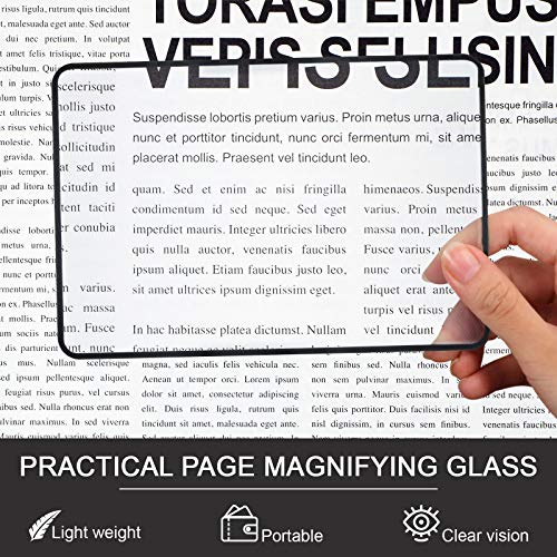 Set de 12 Lupas de Lectura Incluye 6 Lentes de Aumento 3X en 7 x 4,7 Pulgadas y 6 Lupas de Tarjetas de Crédito Hoja de Lente de Lupa de Tamaño para Leer