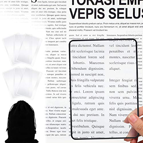 Set de 12 Lupas de Lectura Incluye 6 Lentes de Aumento 3X en 7 x 4,7 Pulgadas y 6 Lupas de Tarjetas de Crédito Hoja de Lente de Lupa de Tamaño para Leer
