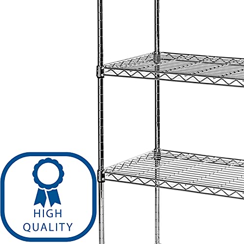 Seville Classics Estantería de Alambre de Acero UltraZinc de 4 Niveles con Ruedas, Ultra Zinc, 30 x 14 x 48 Pulgadas