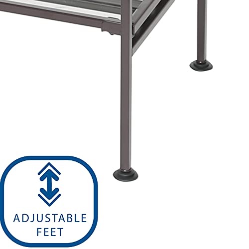 Seville Classics - Zapatero apilable de 2 niveles, 12 pares, madera de resina de metal, armario independiente, entrada, organizador de calzado de dormitorio, (2 unidades)